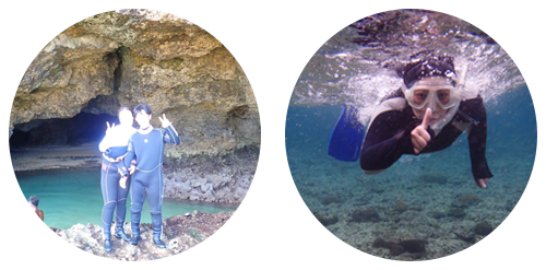 青の洞窟シュノーケリング風景 青の洞窟シュノーケリング風景